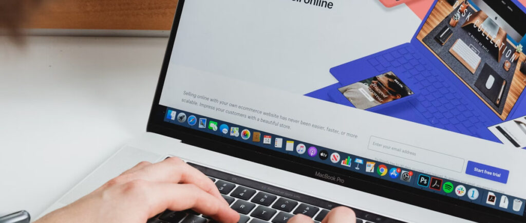 Close up image of a computer screen open to a website.